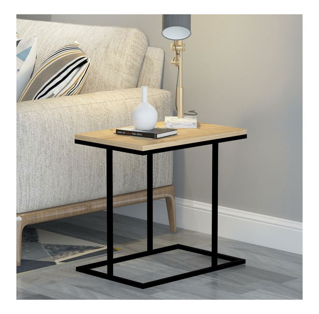 Príručný stolík Tuvipi (dub + čierna)