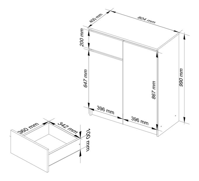 Komoda Kaveri (crveni sjaj)