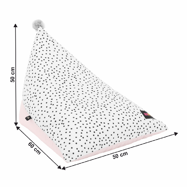 Sedací vak Polly (biela + ružová)