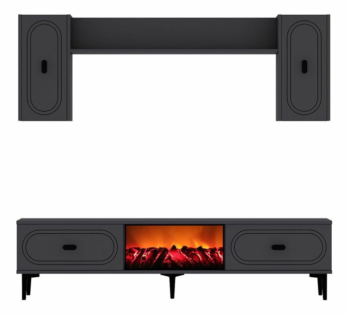 Obývacia stena s krbom Wendy (antracit)