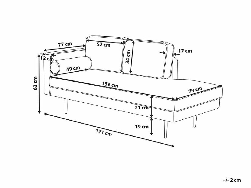 Sofa MARBURG (tkanina) (crvena) (L)