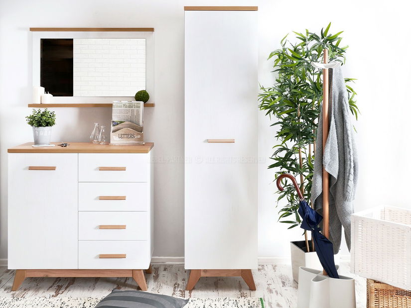 Mobilier cameră studenți Bajas 01 (alb + stejar)