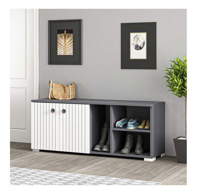 Botník (skrinka na topánky) Vabite 2 (antracit + biela)