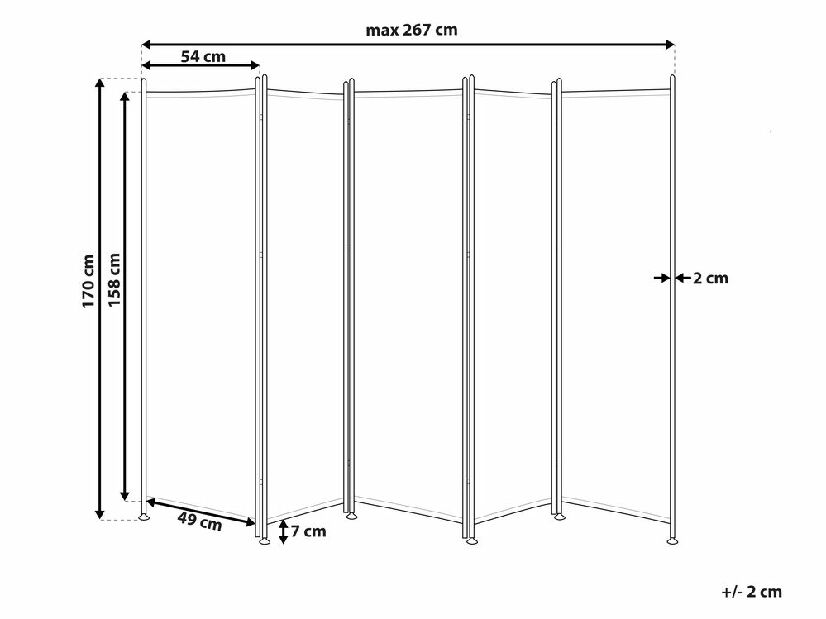 Paravan 270 x 170 cm Naria (verde)