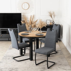 Scaun sufragerie Lesione (gri închis + negru) 