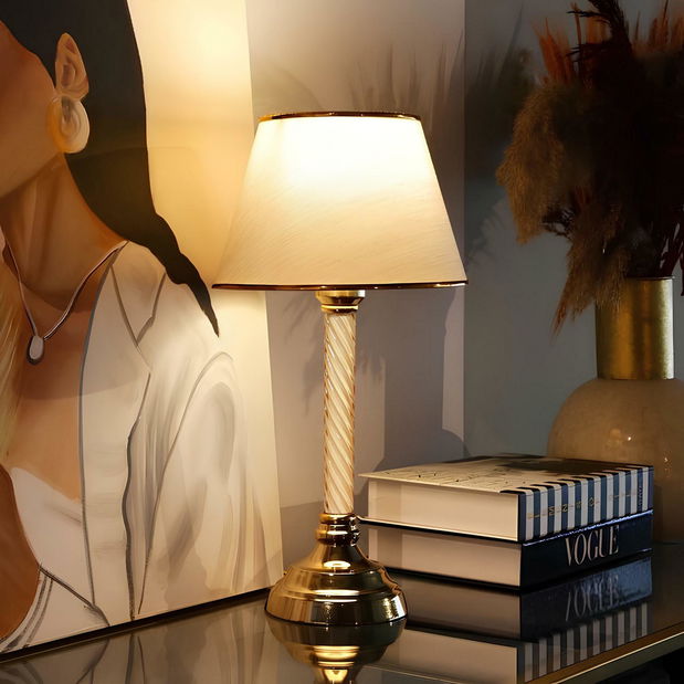 Stolna lampa Lugunssa 1 (bež + zlatna)