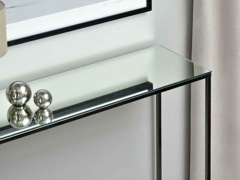 Măsuță consolă Bella Kons (crom + negru)