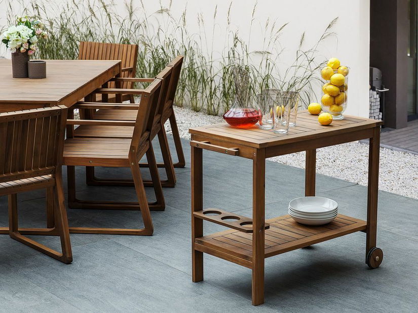 Vrtni blagovaonski set Sasan (svijetlo drvo)