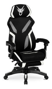 Fotoliu gaming Mananera (negru + alb) 