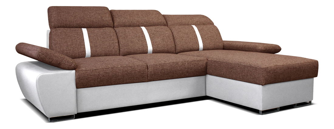 Rohová sedačka Logan 2L (hnedá + biela) (P)
