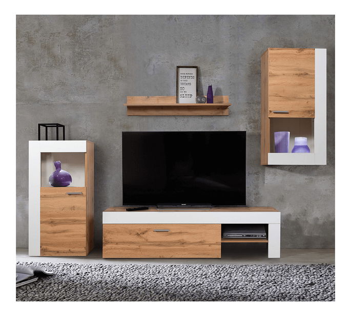 Obývacia stena Gladiator (dub wotan + biela)