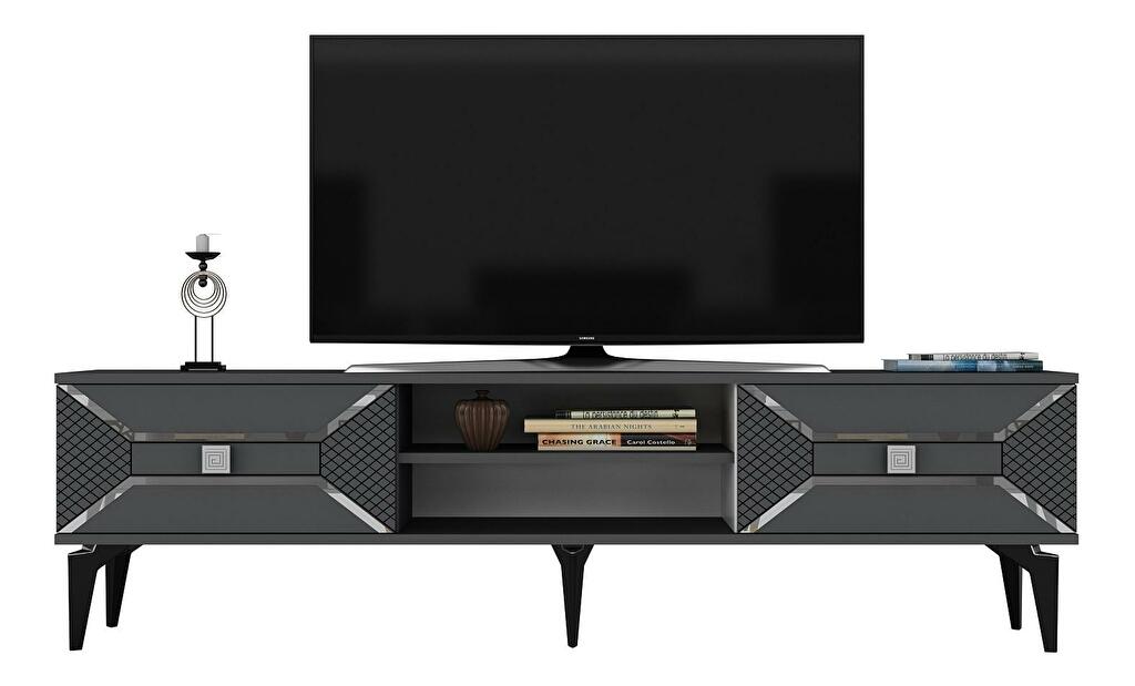 TV asztal/szekrény Velono (antracit + ezüst) 