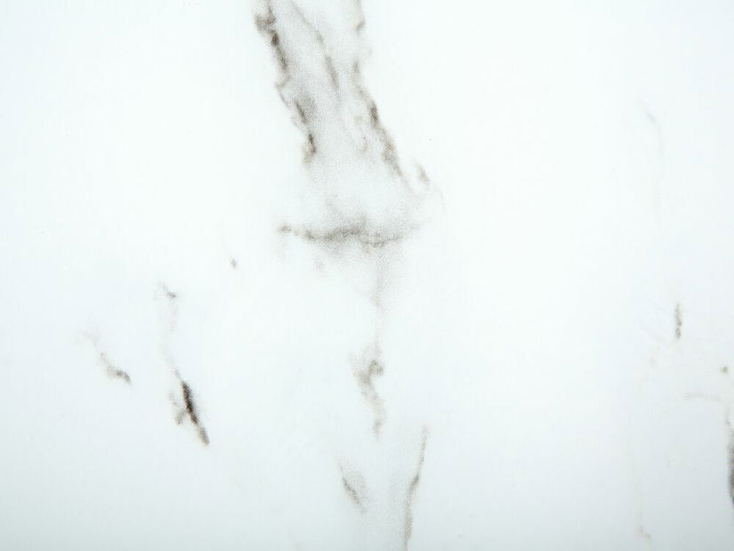 Konferenčný stolík Qasim (biela a zlatá) (mramorový efekt)