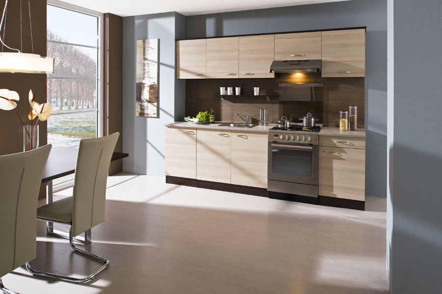 Kuchyňa Decodom Nela 210 cm PD 50+100 dub tmavý + jaseň coimbra