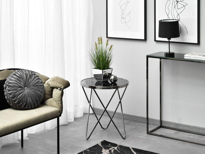 Konferenčný stolík Armin S (čierny mramor + čierna)