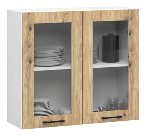 Gornja kuhinjska vitrina Organo 720 (bijela + hrast artisan)