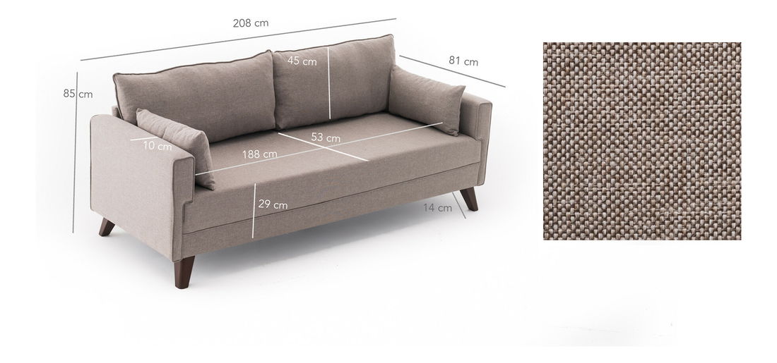 Háromszemélyes kanapé Bellina (bézs)