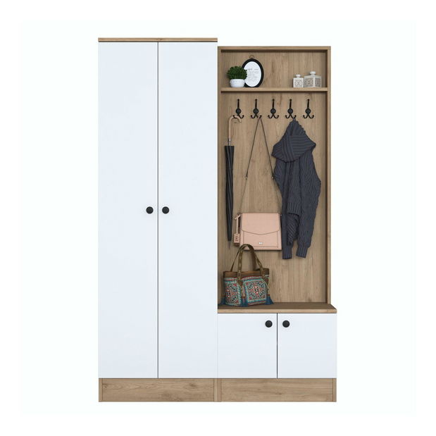 Set za predsoblje Bivake 2 (bijela + orah)