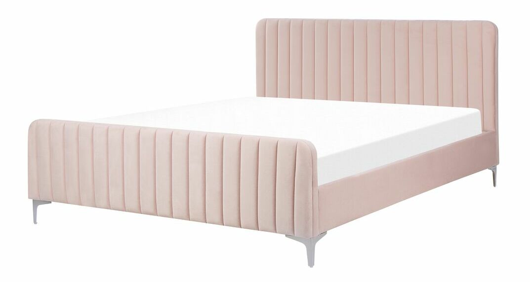 Čalúnená posteľ 160x200 cm Laraine (ružová) (s roštom)
