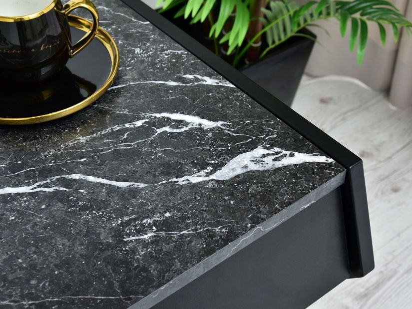 Masă PC Desiguo (marmură neagră + negru)