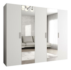 Ormar za garderobu 250 cm Borry 2 (bijela + srebrna)