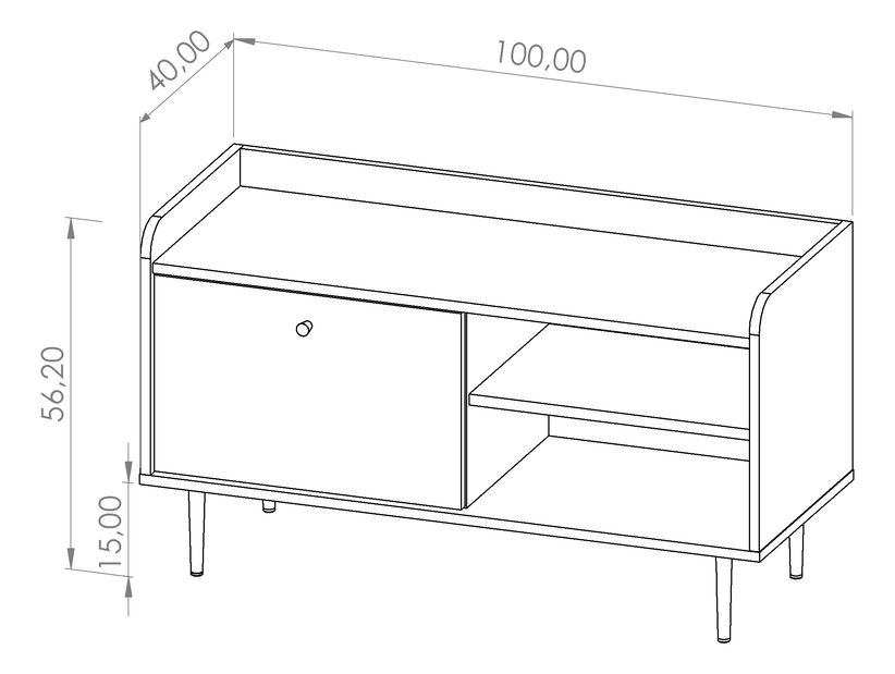 TV asztal Vasecta RTV100 (brandy castello tölgy)