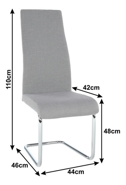 Jedálenská stolička Allyn (svetlosivá)