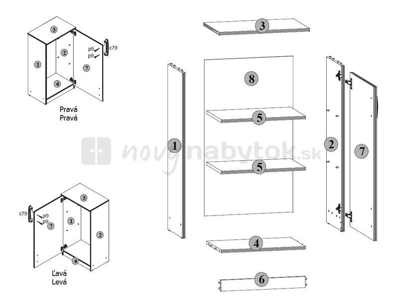 Skrinka BRW TIP TOP TKOM 1D (Javor)