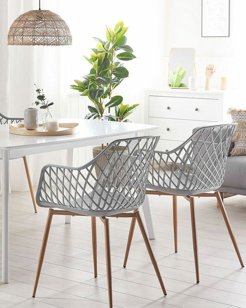 Set 2 ks. jedálenských stoličiek NASSUA (svetlosivá)