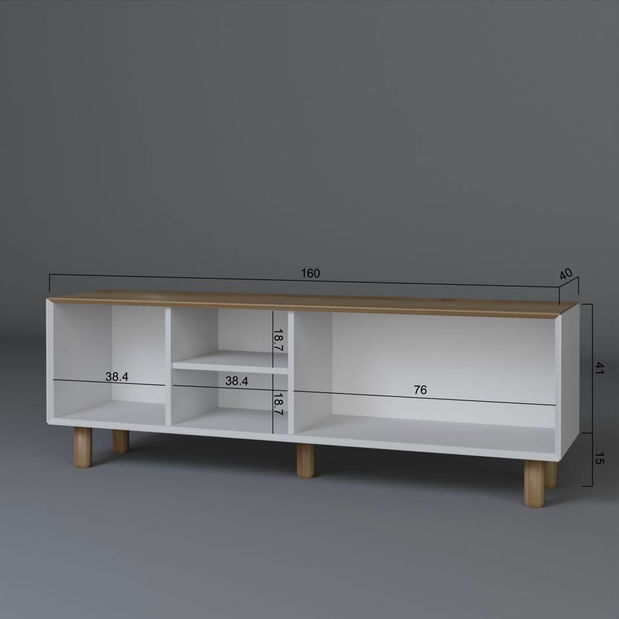 TV skrinka Bohema (dub záhradný + biela)