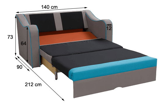 Pohovka dvojsedačka Samus (hnedá + béžová)