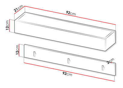 Set zidnih vješalica (2 kom.) Semplo SM 06 (siva) 