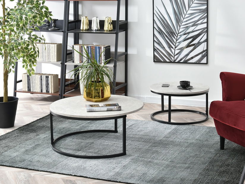 Măsuță de cafea Kolja Stolik Xl (gri + negru)