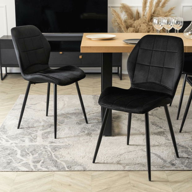 Jedálenský set Ecunumici 1 (dub zlatý + čierna) (pre 4 osoby)