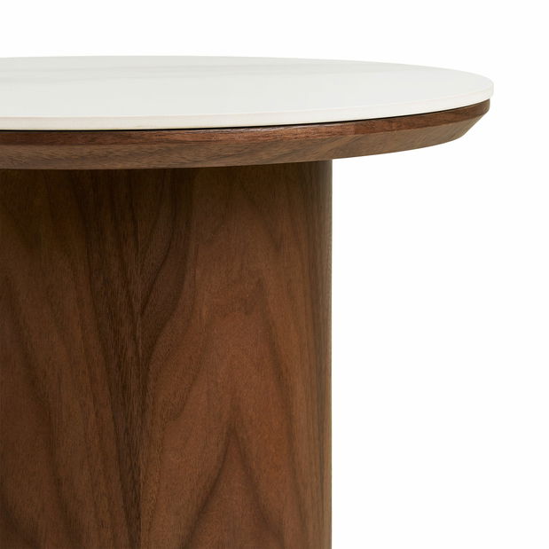 Príručný stolík Nealina 2 (biela + tmavohnedá)