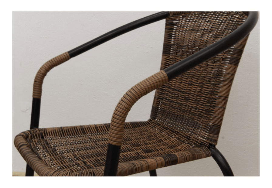 Set 2 ks. záhradných stoličiek Durley (hnedá + čierna) *výpredaj