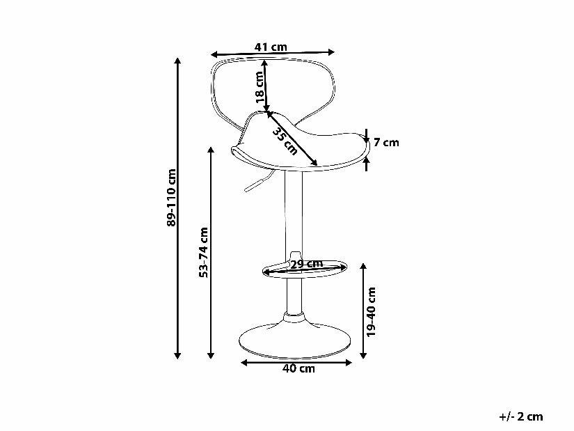 Set scaune tip bar 2buc. Conay (gri)