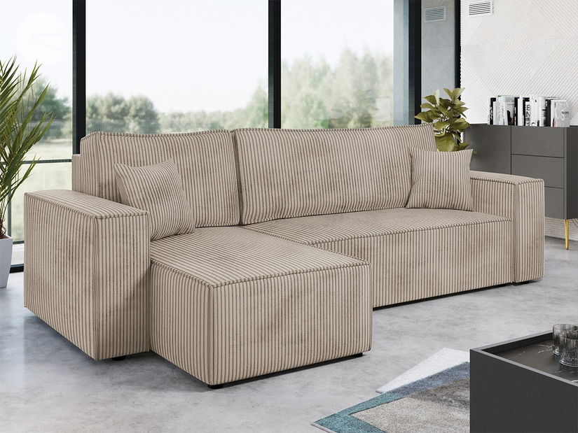 Sarokkanapé Kasuna (bézs) (tárolóhellyel)