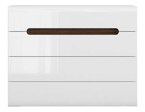 Comodă Azteca Trio KOM4S/8/11 (Alb + Alb lucios)