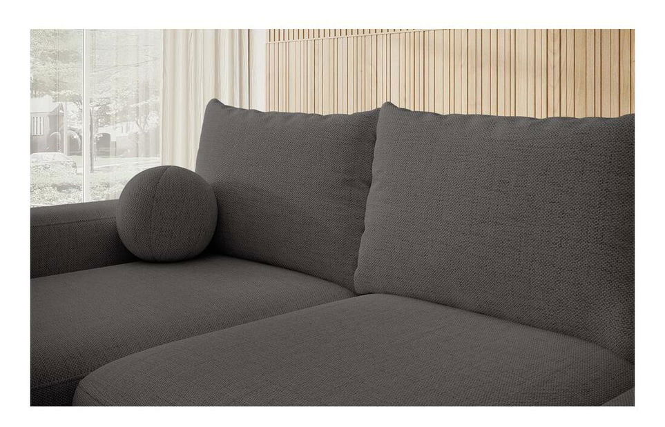 Kutna garnitura Carlito (L) (tamnosiva + crna)