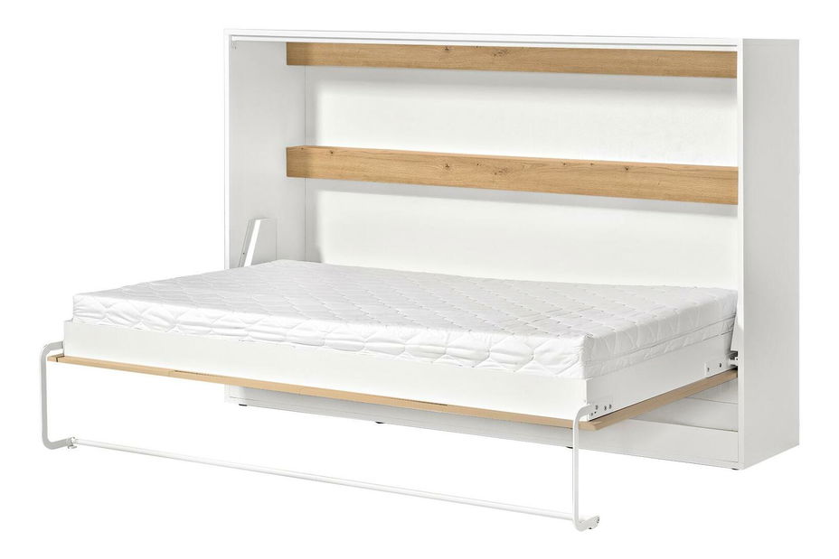 Pat rabatabil 120 Perfecto II (Alb + Stejar + negru) (orizontal) (fără iluminat)