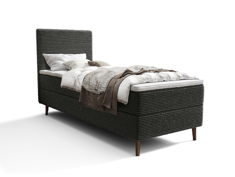 Jednolôžková posteľ 80 cm Napoli Comfort (tmavozelená) (s roštom, s úl. priestorom)