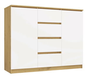 Comodă Musecalo 8 (stejar artisan + alb)