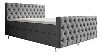 Manželská posteľ 180 cm Clinton Comfort (tmavosivá) (s roštom, s úl. priestorom)