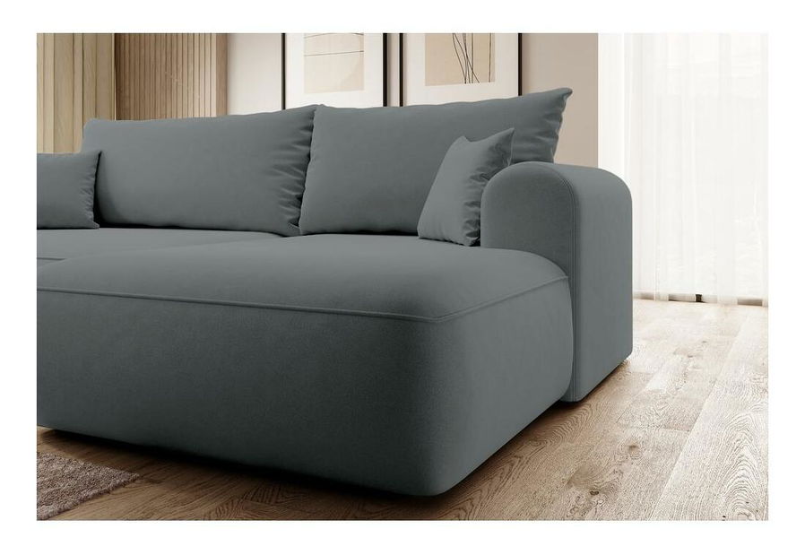 Kutna garnitura Olivo I (D) (sivo-crna + crna)