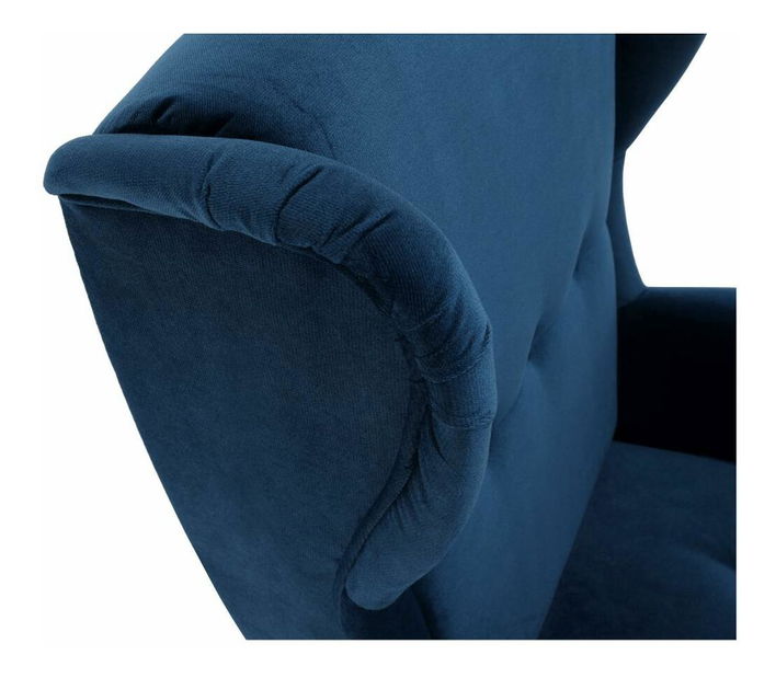 Fotoliu cu urechi Repetidas (albastru + nuc) 