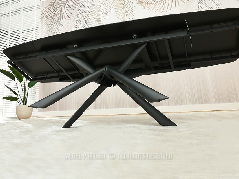 Blagovaonski stol Denzel (bijeli mramor + crna)