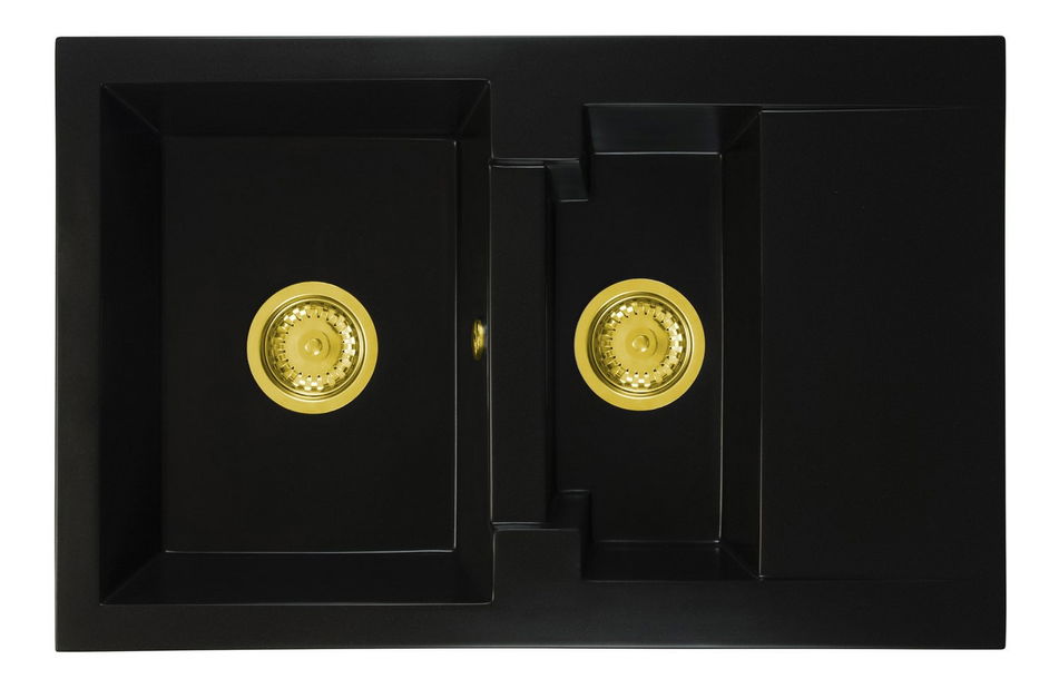 Kuhinjski sudoper Dortuna (crna) (sa 2 otvora za bateriju) (D)