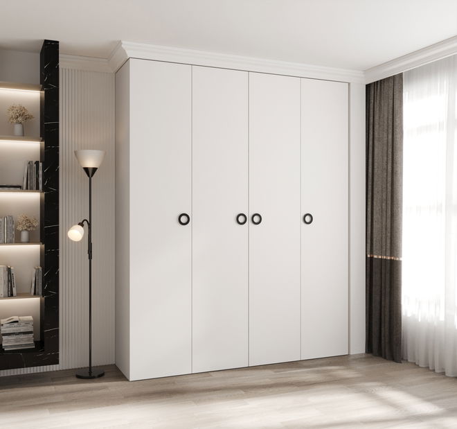 Dulap de haine 200 cm Carmela 50-1 (alb + Negru)