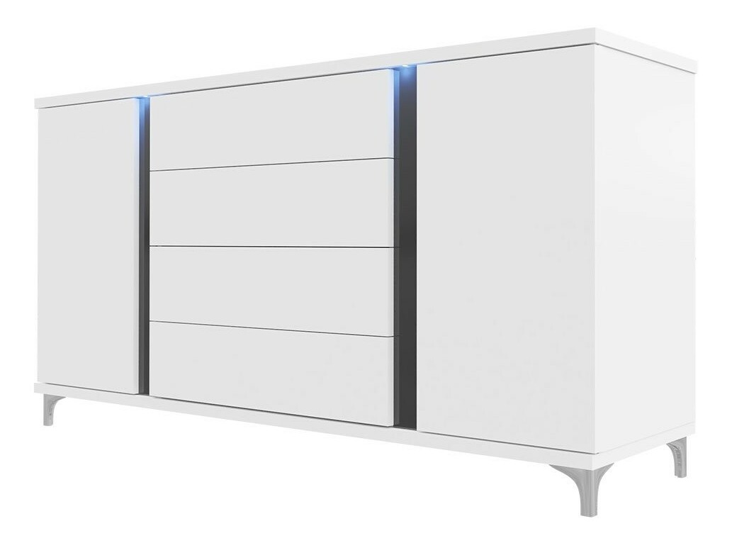 Comodă Aurelius 180 AR04 (Alb + Alb lucios + Negru lucios )